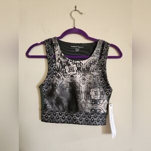 Nanette Lepore Sports Bra Top Green XS NWT